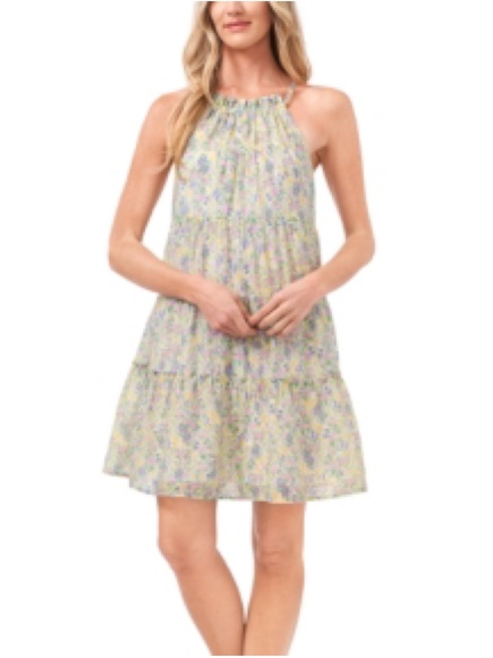 Halter Neck Floral Mini Dress